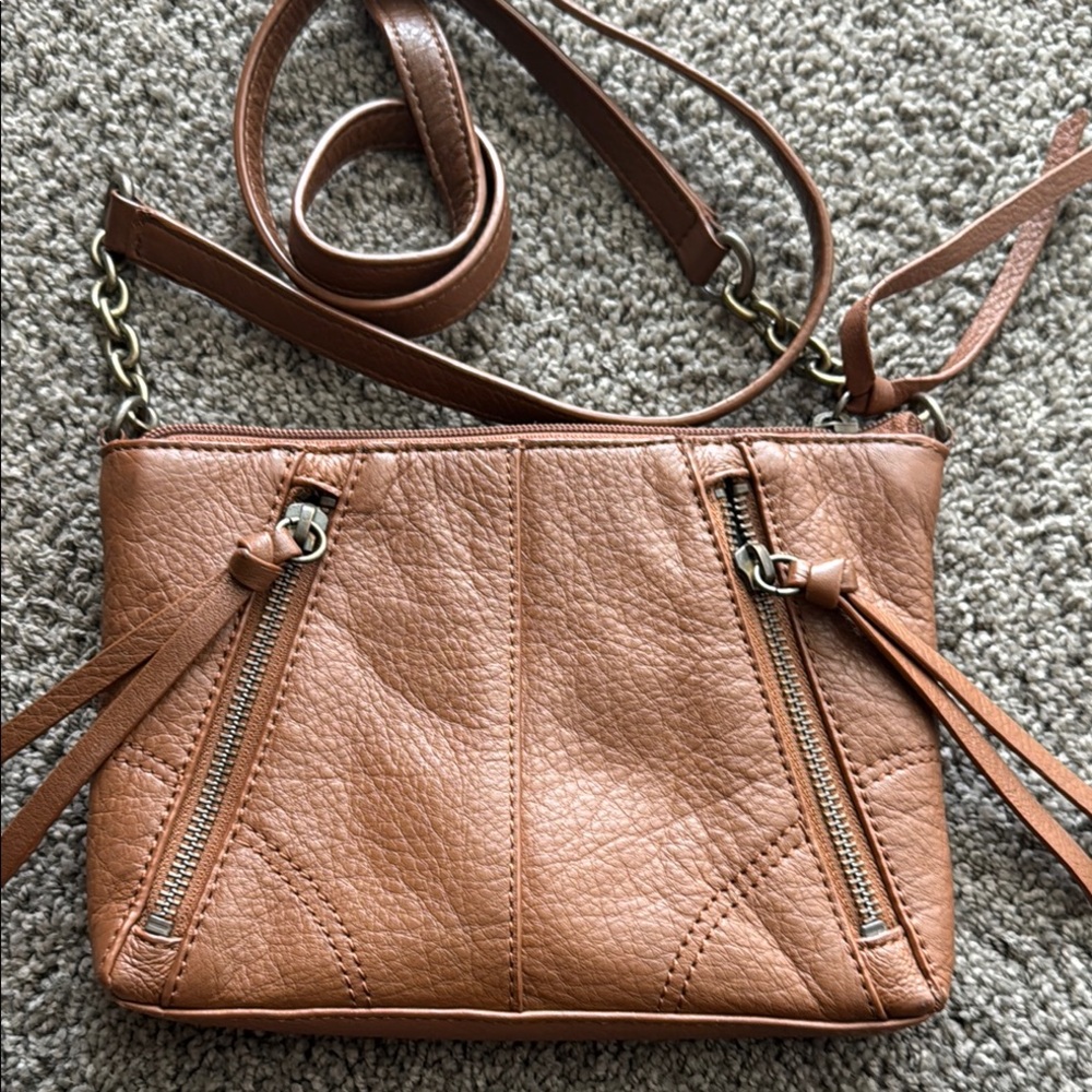Marc New York Andrew Marc Brown Leather Crossbody Bag
